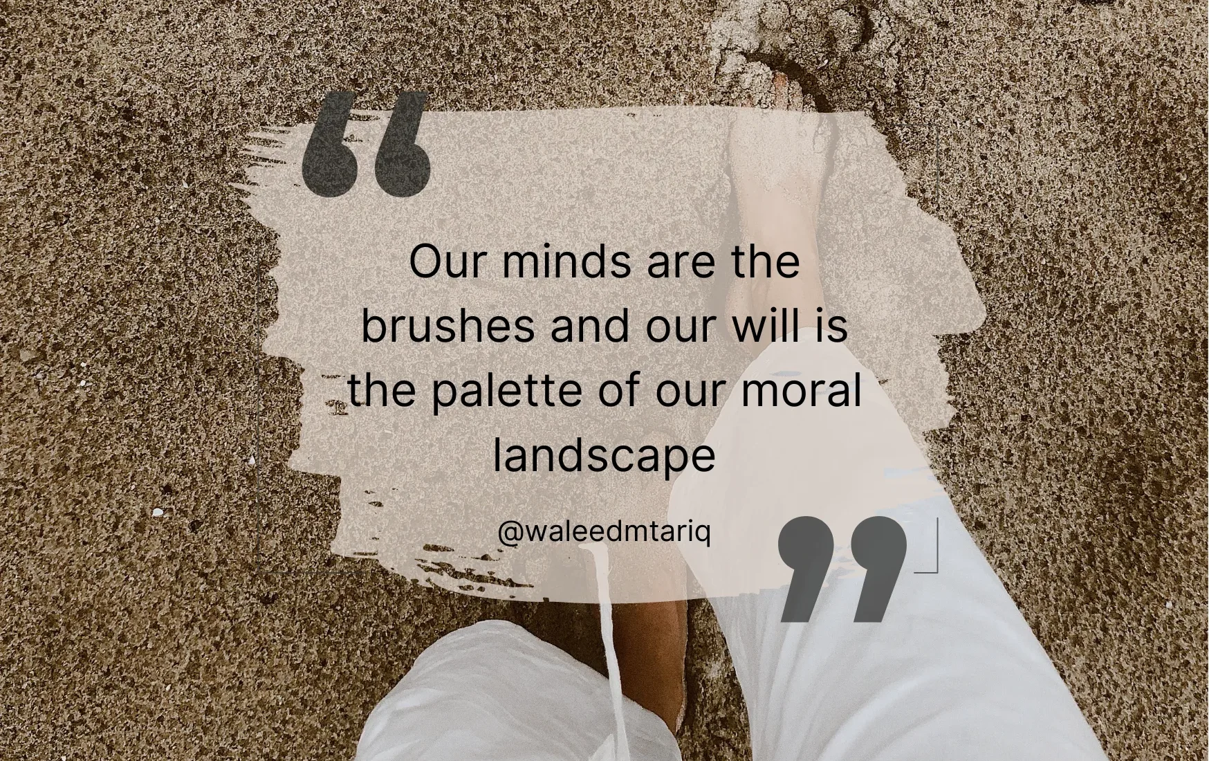 Our minds are the brushes and our will is the palette of our moral landscape - Waleed Mahmud